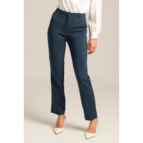 Γυναικείο Ψηλόμεσο παντελόνι σε ίσια γραμμή CLAUDY Mind Matter MML24-02-03-005_PETROL - Image 2