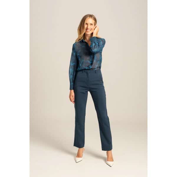 MML24-02-03-005_PETROL_5_1728396617 Γυναικείο Ψηλόμεσο παντελόνι σε ίσια γραμμή CLAUDY Mind Matter MML24-02-03-005_PETROL - Image 5