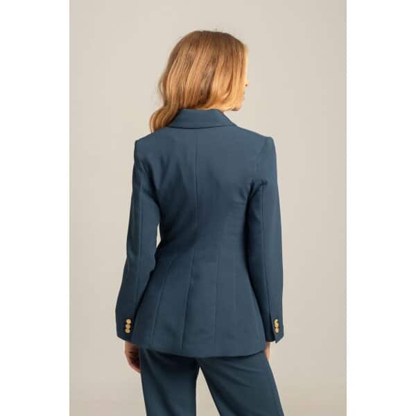 MML24-02-05-003_PETROL_5_1728385285 Γυναικείο Σταυρωτό σακάκι MONIKA  Mind Matter MML24-02-05-003-PETROL - Image 6