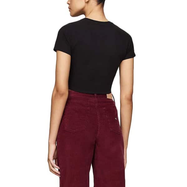 dw0dw19844-bds_tommy_jeans_women_cropped_tshirt_black_02 Γυναικεία Φούτερ Μπλούζα TOMMY JEANS GLITTER VARSITY SLIM FIT CROP DW0DW19844-BDS - Image 2