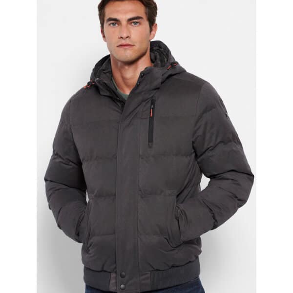 Ανδρικό μπουφάν puffer Funky Buddha FBM006-021-01 ανθρακί - Image 1