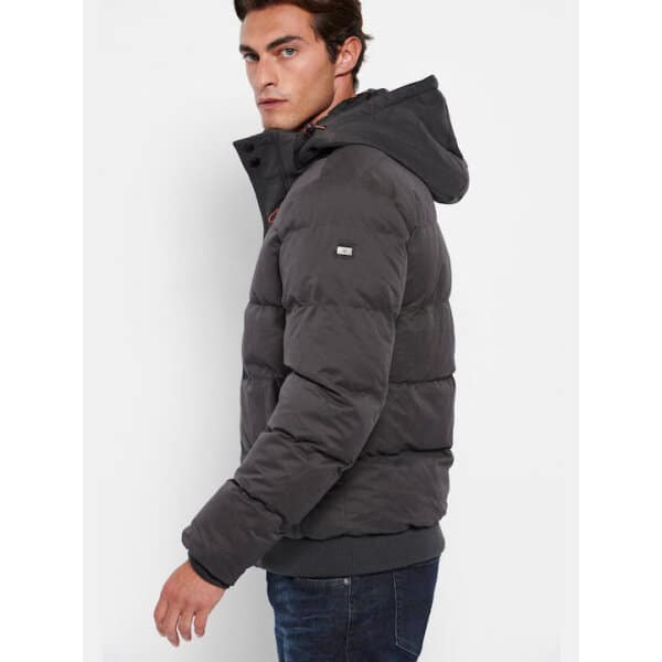 Ανδρικό μπουφάν puffer Funky Buddha FBM006-021-01 ανθρακί - Image 3