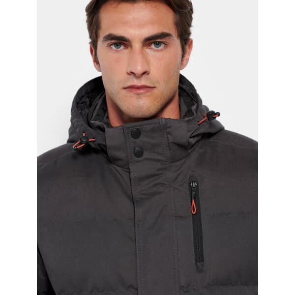 Ανδρικό μπουφάν puffer Funky Buddha FBM006-021-01 ανθρακί - Image 4