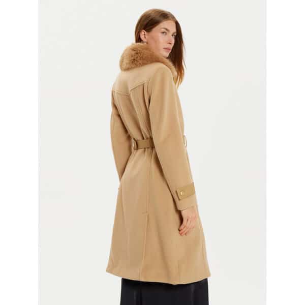 Γυναικείο Παλτό Amelia GUESS W4BL46 WGKI2 ΜΠΕΖ Regular Fit - Image 3