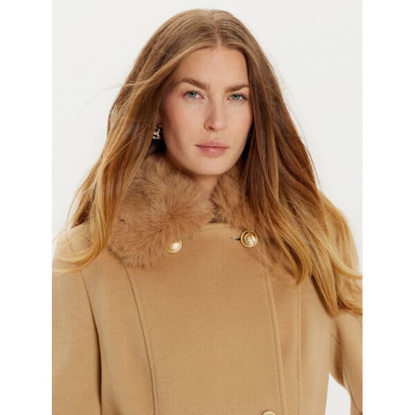 Γυναικείο Παλτό Amelia GUESS W4BL46 WGKI2 ΜΠΕΖ Regular Fit - Image 4