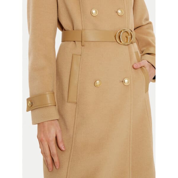 Γυναικείο Παλτό Amelia GUESS W4BL46 WGKI2 ΜΠΕΖ Regular Fit - Image 5