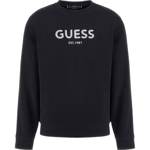 guess-sweater-blauw-guess-box-cn-sweatshirt-m4bq23k9z21_135264-33_1_1 Ανδρική φούτερ λαιμόκοψη GUESS M4BQ23 K9Z21 μαύρο - Image 1
