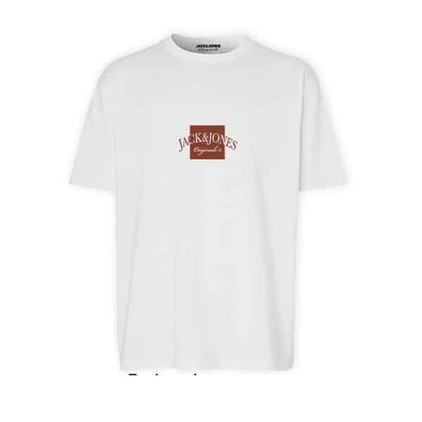 Ανδρική μπλούζα κοντό μανίκι plus size JACK&JONE 12278722 λευκό - Image 1