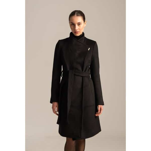 Γυναικείο Παλτό με ζώνη FOLK Mind Matter MML24-02-06-013_BLACK - Image 1