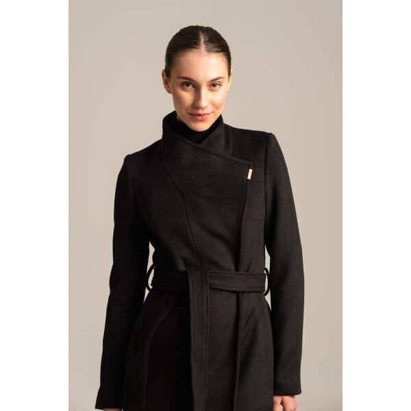 Γυναικείο Παλτό με ζώνη FOLK Mind Matter MML24-02-06-013_BLACK - Image 3