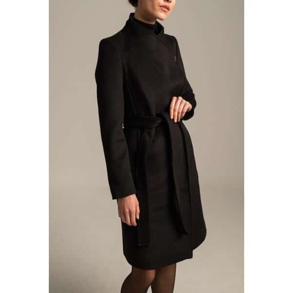 Γυναικείο Παλτό με ζώνη FOLK Mind Matter MML24-02-06-013_BLACK - Image 4