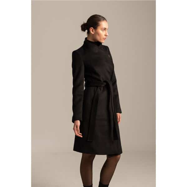 Γυναικείο Παλτό με ζώνη FOLK Mind Matter MML24-02-06-013_BLACK - Image 5