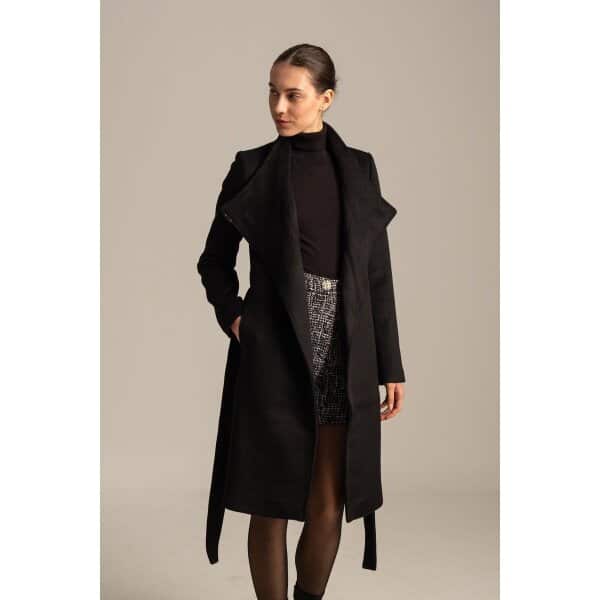 Γυναικείο Παλτό με ζώνη FOLK Mind Matter MML24-02-06-013_BLACK - Image 7