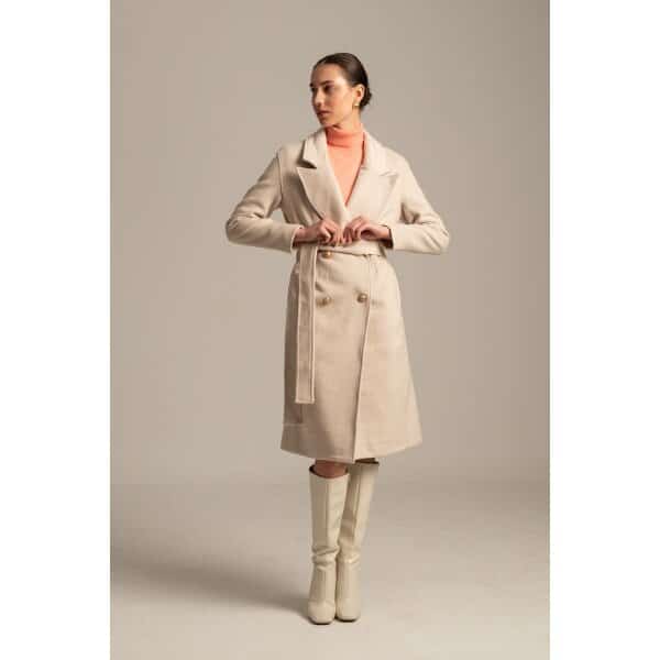 Γυναικείο Παλτό σταυρωτό με ζώνη VARSITY Mind Matter MML24-02-06-017 - Image 3