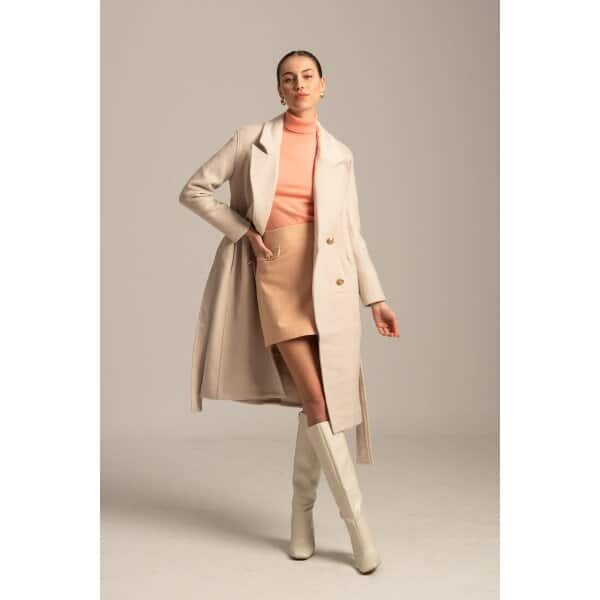 Γυναικείο Παλτό σταυρωτό με ζώνη VARSITY Mind Matter MML24-02-06-017 - Image 2