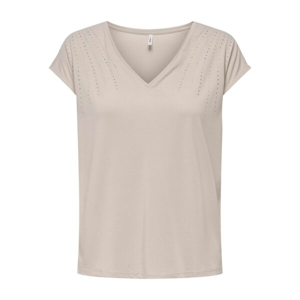 15343281_4732822_front Γυναικεία μπλούζα μπεζ με V-neckline Only 15343281 - Image 1