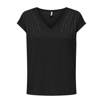 Γυναικεία μπλούζα μαύρη με V-neckline Only 15343281