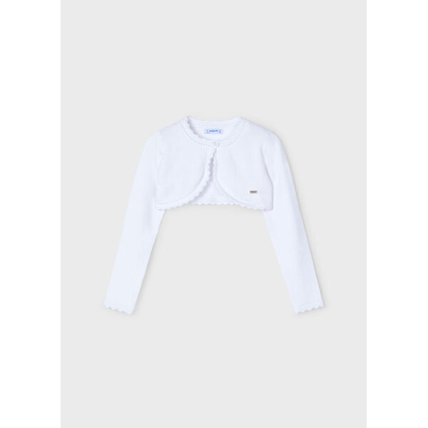 ΠΑΙΔΙΚΟ ΜΠΟΛΕΡΟ ΠΛΕΧΤΟ ΛΕΥΚΟ ΚΟΡΙΤΣΙ MAYORAL 25-00320-089 - Image 1