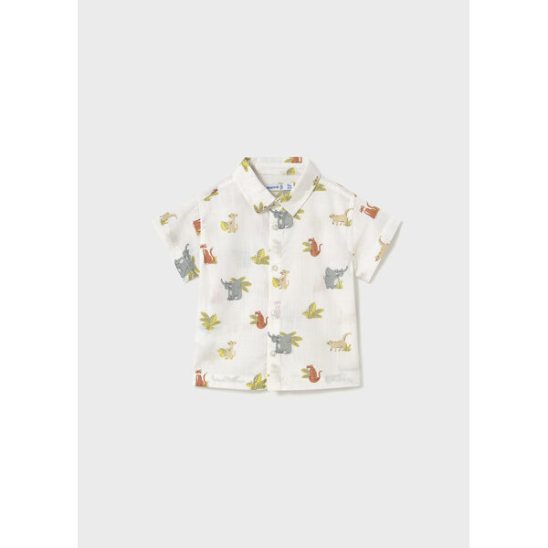 25-01112-076-L-4 ΠΑΙΔΙΚΟ ΠΟΥΚΑΜΙΣΟ ΣΤΑΜΠΩΤΟ ΖΩΑΚΙΑ ΛΕΥΚΟ ΑΓΟΡΙ MAYORAL 25-01112-076 - Image 1