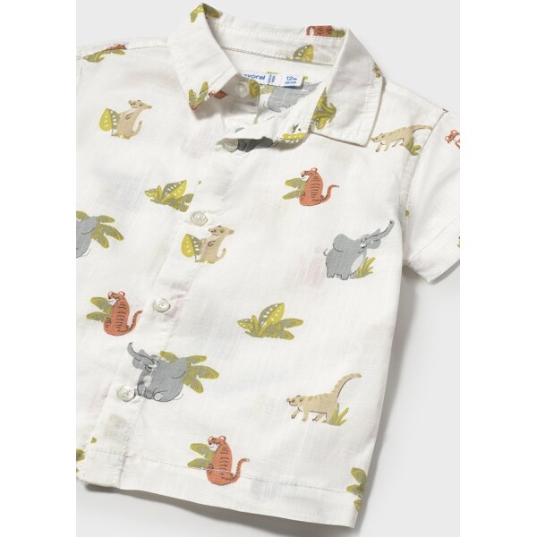 25-01112-076-L-6 ΠΑΙΔΙΚΟ ΠΟΥΚΑΜΙΣΟ ΣΤΑΜΠΩΤΟ ΖΩΑΚΙΑ ΛΕΥΚΟ ΑΓΟΡΙ MAYORAL 25-01112-076 - Image 2