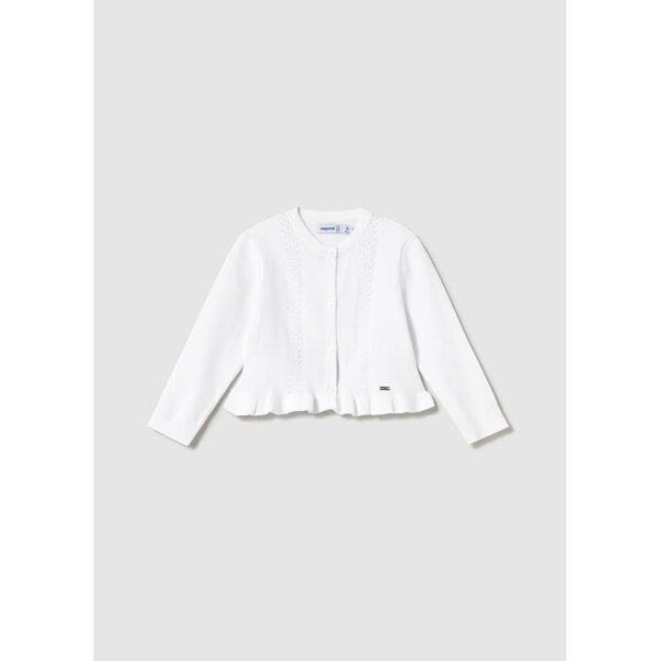 25-01398-031-L-4 ΠΑΙΔΙΚΗ ΖΑΚΕΤΑ ΠΛΕΧΤΗ ΛΕΥΚΟ ΚΟΡΙΤΣΙ MAYORAL 25-01398-031 - Image 1