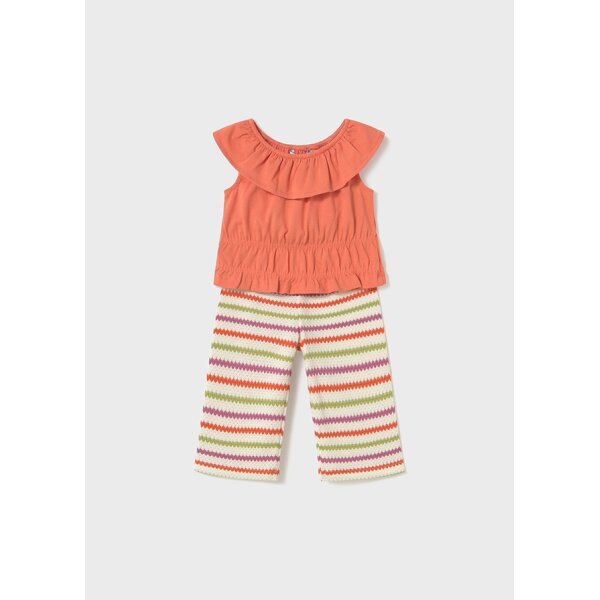 25-01575-067-L-4 ΠΑΙΔΙΚΟ ΣΕΤ ΜΕ ΠΑΝΤΕΛΟΝΙ ΠΛΕΧΤΟ ΠΟΡΤΟΚΑΛΙ ΚΟΡΙΤΣΙ MAYORAL 25-01575-067 - Image 1