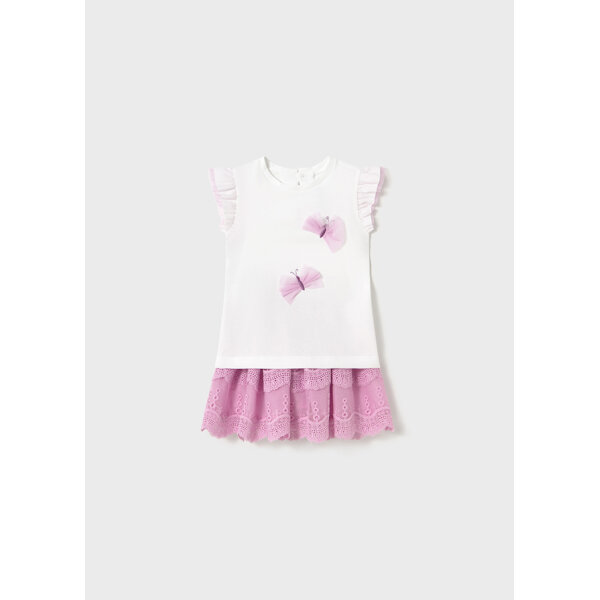 25-01929-060-L-4 ΠΑΙΔΙΚΟ ΣΕΤ ΜΕ ΦΟΥΣΤΑ ΤΟΥΛΙ ΠΛΕΧΤΗ ΜΩΒ ΚΟΡΙΤΣΙ MAYORAL 25-01929-060 - Image 1