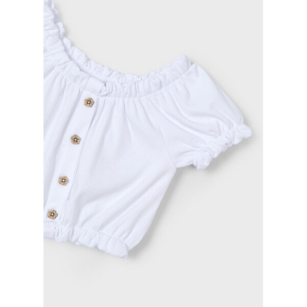 ΠΑΙΔΙΚΗ ΜΠΛΟΥΖΑ ΚΟΝΤΗ ΔΙΑΤΡΗΤΗ ΛΕΥΚΟ ΚΟΡΙΤΣΙ MAYORAL 25-03008-060 - Image 4