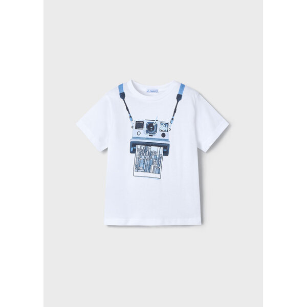 25-03044-087-L-4 ΠΑΙΔΙΚΗ ΜΠΛΟΥΖΑ ΛΕΥΚΟ ΜΕ ΤΥΠΩΜΑ ΜΠΛΕ ΑΓΟΡΙ MAYORAL 25-03044-087 - Image 1