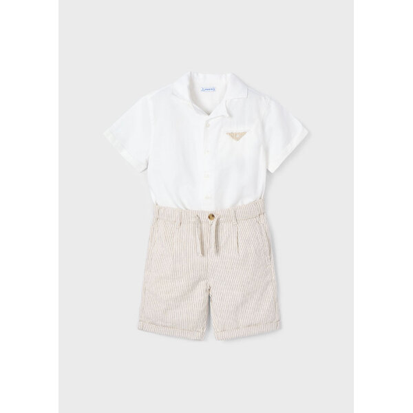 25-03231-091-L-4 ΠΑΙΔΙΚΟ ΣΕΤ ΒΕΡΜΟΥΔΑ ΜΕ ΠΟΥΚΑΜΙΣΟ ΕΚΡΟΥ ΑΓΟΡΙ MAYORAL 25-03231-091 - Image 1