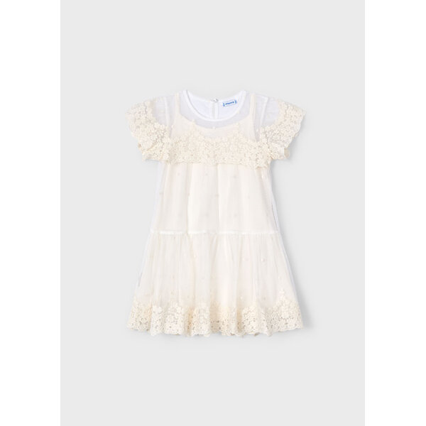 25-03909-037-L-4 ΠΑΙΔΙΚΟ ΦΟΡΕΜΑ ΜΕ ΤΟΥΛΙ ΚΕΝΤΗΤΟ ΧΡΥΣΟ ΚΟΡΙΤΣΙ MAYORAL 25-03909-037 - Image 1