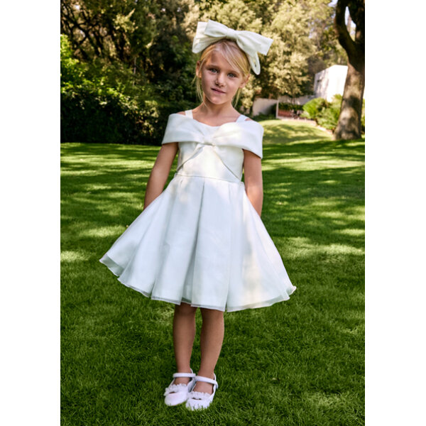 25-05031-050-M-1 Παιδικό Φόρεμα κορίτσι Φιόγκος Εκρού ABEL & LULA 25-05031-050 - Image 1