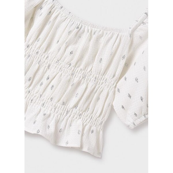 25-06025-075-L-6 ΠΑΙΔΙΚΗ ΜΠΛΟΥΖΑ ΚΟΝΤΗ ΣΤΑΜΠΩΤΗ ΕΚΡΟΥ ΚΟΡΙΤΣΙ MAYORAL 25-06025-075 - Image 4