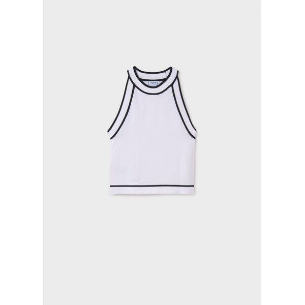 25-06041-033-L-4 ΠΑΙΔΙΚO ΤΟΠ ΠΛΕΧΤΟ ΛΕΥΚΟ ΚΟΡΙΤΣΙ MAYORAL 25-06041-033 - Image 1