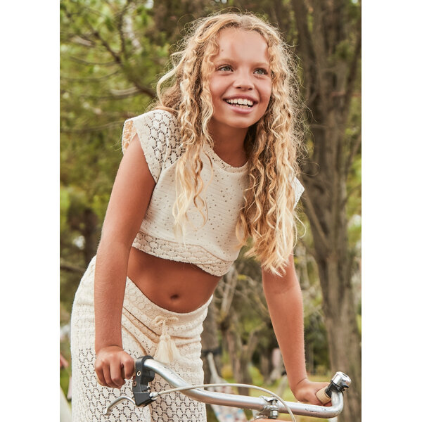 25-06042-038-L-2 ΠΑΙΔΙΚΟ ΤΟΠ ΜΑΚΟ ΔΙΑΤΡΗΤΟ ΧΡΥΣΟ ΚΟΡΙΤΣΙ MAYORAL 25-06042-038 - Image 1