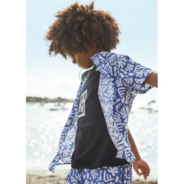 25-06138-045-L-1 ΠΑΙΔΙΚΟ ΠΟΥΚΑΜΙΣΟ ΣΤΑΜΠΩΤΟ ΜΠΛΕ ΑΓΟΡΙ MAYORAL 25-06138-045 - Image 1