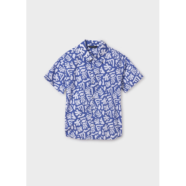 25-06138-045-L-4 ΠΑΙΔΙΚΟ ΠΟΥΚΑΜΙΣΟ ΣΤΑΜΠΩΤΟ ΜΠΛΕ ΑΓΟΡΙ MAYORAL 25-06138-045 - Image 3