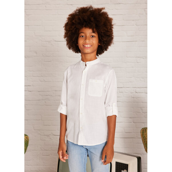 25-06141-051-L-3 ΠΑΙΔΙΚΟ ΠΟΥΚΑΜΙΣΟ ΜΑΟ ΛΕΥΚΟ ΑΓΟΡΙ MAYORAL 25-06141-051 - Image 1