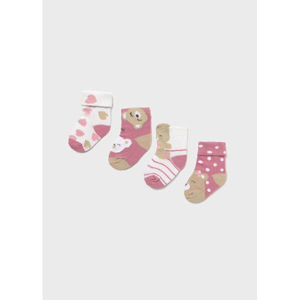 25-09867-071-L-4 ΒΡΕΦΙΚΟ ΣΕΤ 4 ΚΑΛΤΣΑΚΙΑ ΚΟΡΙΤΣΙ ΡΟΔΙ MAYORAL 25-09867-071 - Image 1