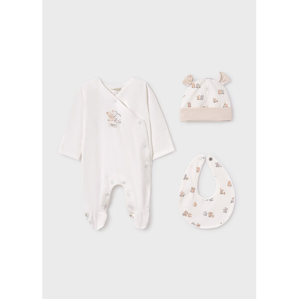 25-09907-058-L-4 ΒΡΕΦΙΚΟ ΦΟΡΜΑΚΙ ΜΑΚΡΥ ΜΕ ΣΚΟΥΦΑΚΙ ΚΑΙ ΣΑΛΙΑΡΑ ΕΚΡΟΥ MAYORAL 25-09907-058 - Image 1