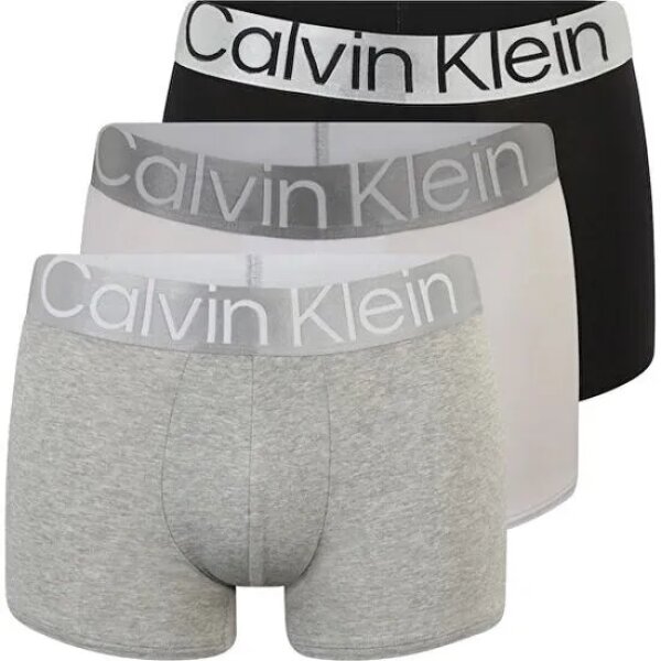 550 Ανδρικά Εσώρουχα CALVIN KLEIN NB3130A TRUNK 3PK Μαύρο Λευκό Γκρί S/S25 - Image 1