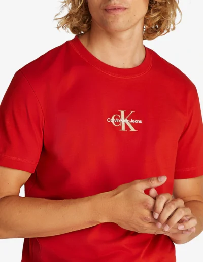 Ανδρική Μπλούζα CALVIN KLEIN MONOLOGO J30J325649 Κόκκινο