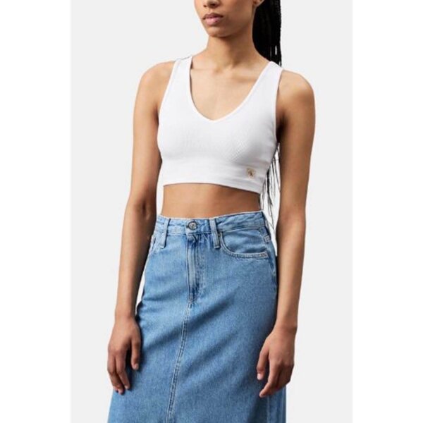 ΓΥΝΑΙΚΕΙΑ ΜΠΛΟΥΖΑ WOVEN LABEL RIB BRALETTE CALVIN KLEIN J20J225308-YAA - Image 3