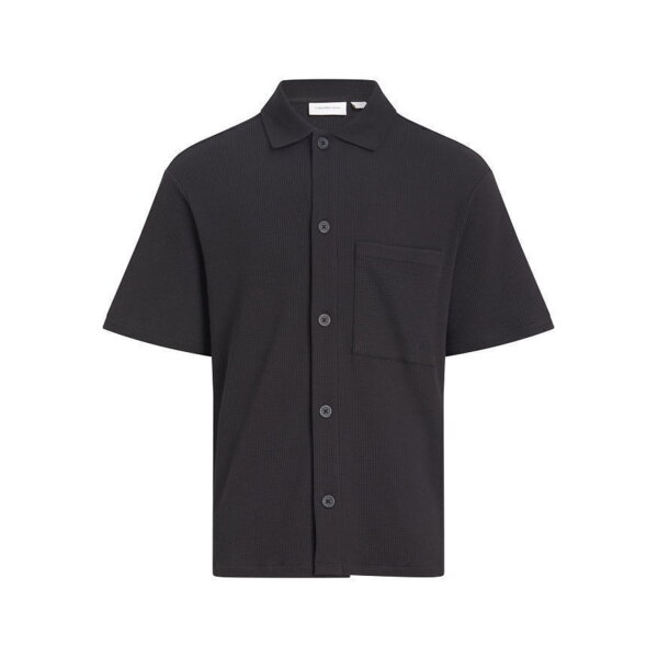 CA017910_1-XRwMh9is Ανδρική Μπλούζα CALVIN KLEIN CHUNKY WAFFLE SS HWK OVERSHIRT  J30J327273 Μαύρο - Image 1