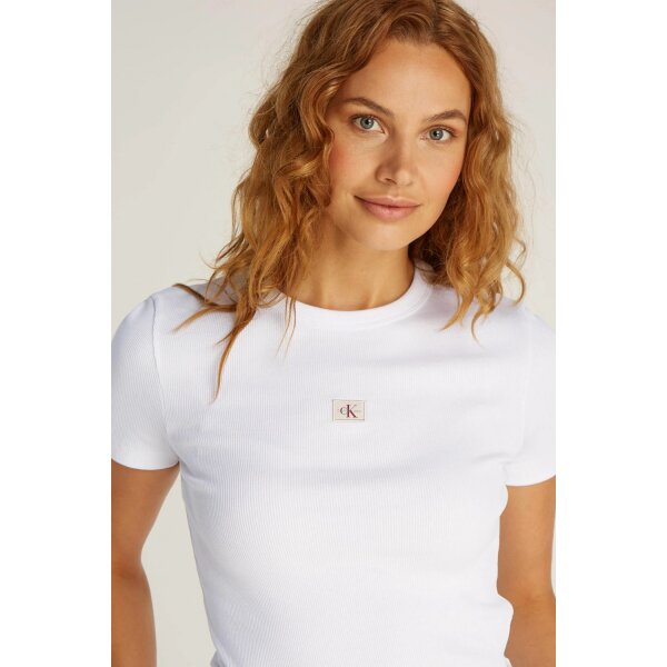 ΓΥΝΑΙΚΕΙΑ ΜΠΛΟΥΖΑ WOVEN LABEL RIB FITTED TEE CALVIN KLEIN J20J225245-YAA - Image 5