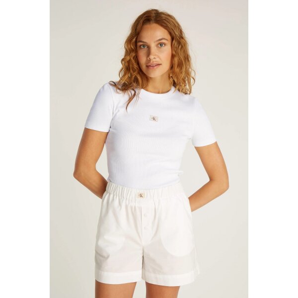 CK 4.3-1000x1500 ΓΥΝΑΙΚΕΙΑ ΜΠΛΟΥΖΑ WOVEN LABEL RIB FITTED TEE CALVIN KLEIN J20J225245-YAA - Image 1