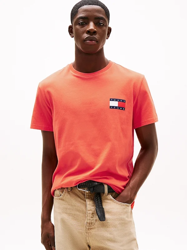 Ανδρική Μπλούζα TOMMY JEANS  TJM SLIM ESSENTIAL FLAG EXT DM0DM20740 Κοραλι - Image 5