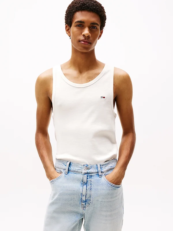 Ανδρική Μπλούζα Αμάνικη TOMMY JEANS  TJM SLIM 2PACK RIB TANK EXT  DM0DM20769 Μαύρο Λευκό - Image 2