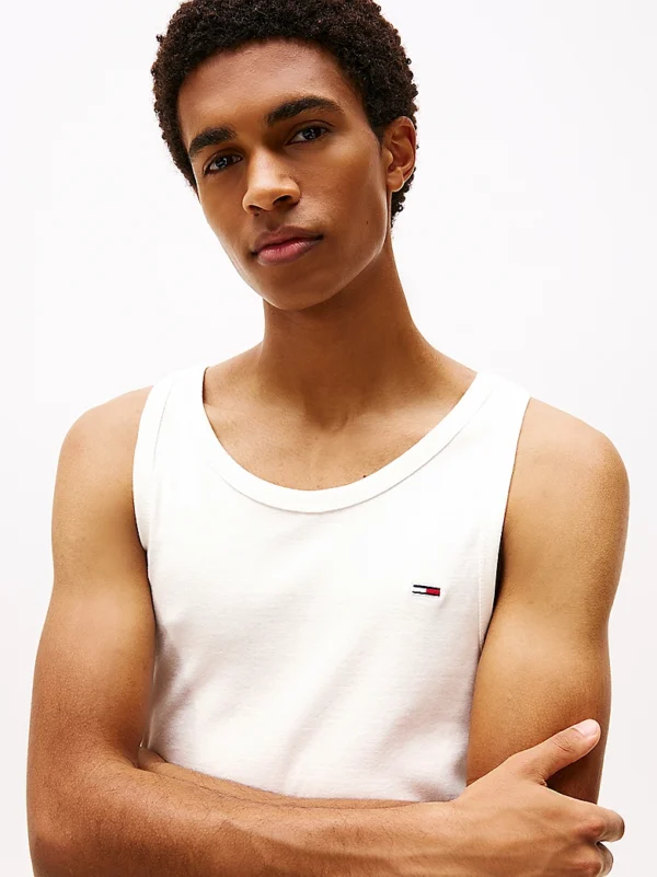 Ανδρική Μπλούζα Αμάνικη TOMMY JEANS  TJM SLIM 2PACK RIB TANK EXT  DM0DM20769 Μαύρο Λευκό - Image 3