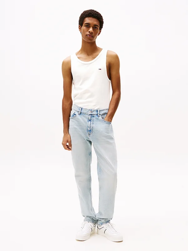 Ανδρική Μπλούζα Αμάνικη TOMMY JEANS  TJM SLIM 2PACK RIB TANK EXT  DM0DM20769 Μαύρο Λευκό - Image 4